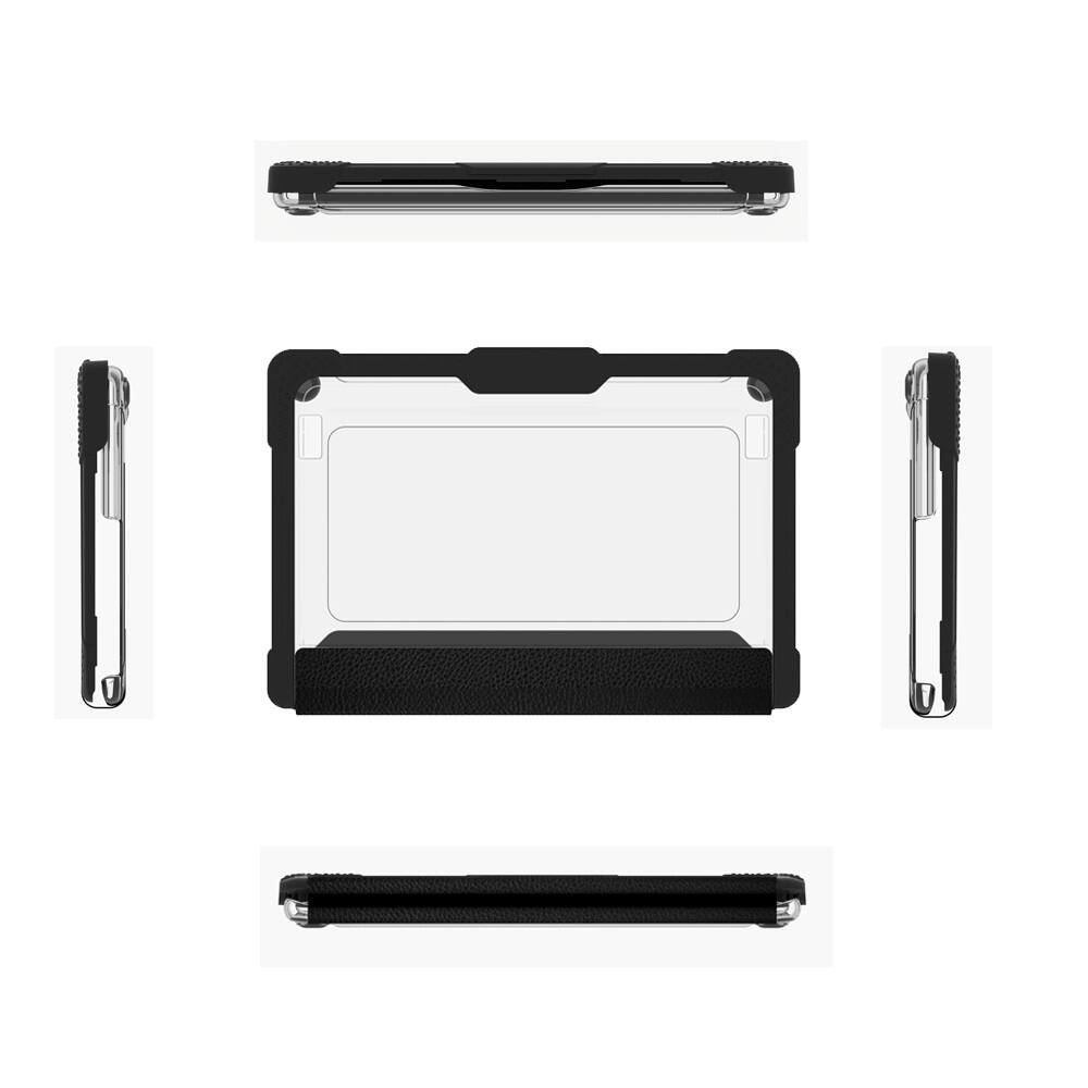 Alt View 4. SaharaCase - Dell Chromebook 3100/3110/3120 Clamshell Case | Heavy Duty Design | Shock-Absorbing Corners | Venture Series - Clear/Black.