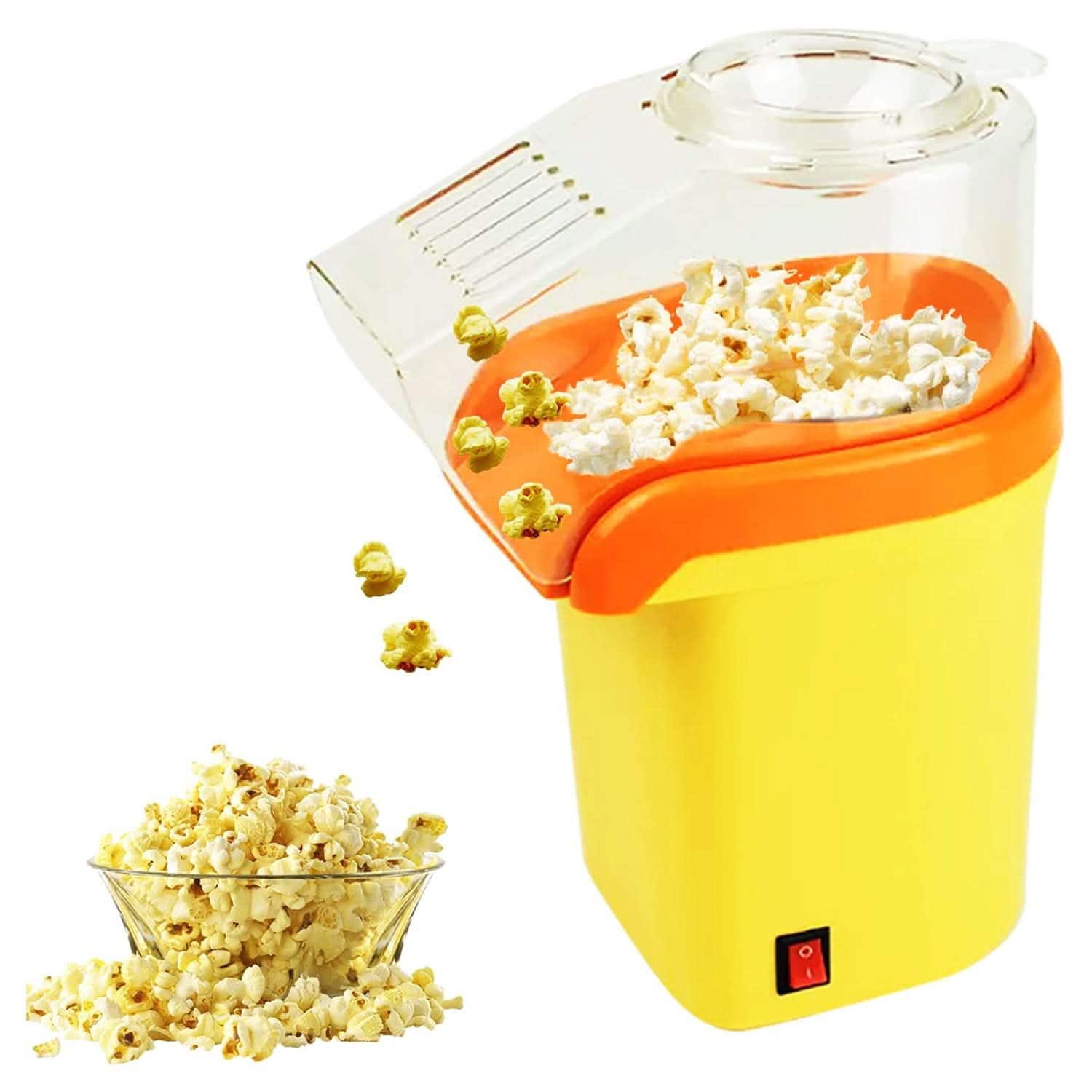 5 CORE - 5Core Popcorn Maker 1200W Hot Air Popper 16Cup Capacity for Popping Corn Kernels - Yellow