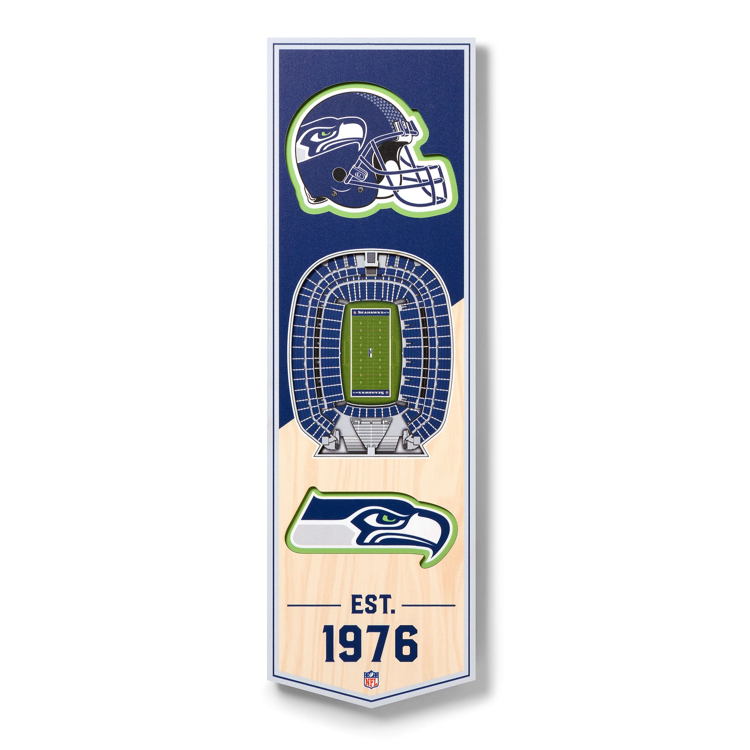 YouTheFan - Seattle Seahawks 6'' x 19'' 3D StadiumView Banner - Multicolor price history on PriceWatchPro