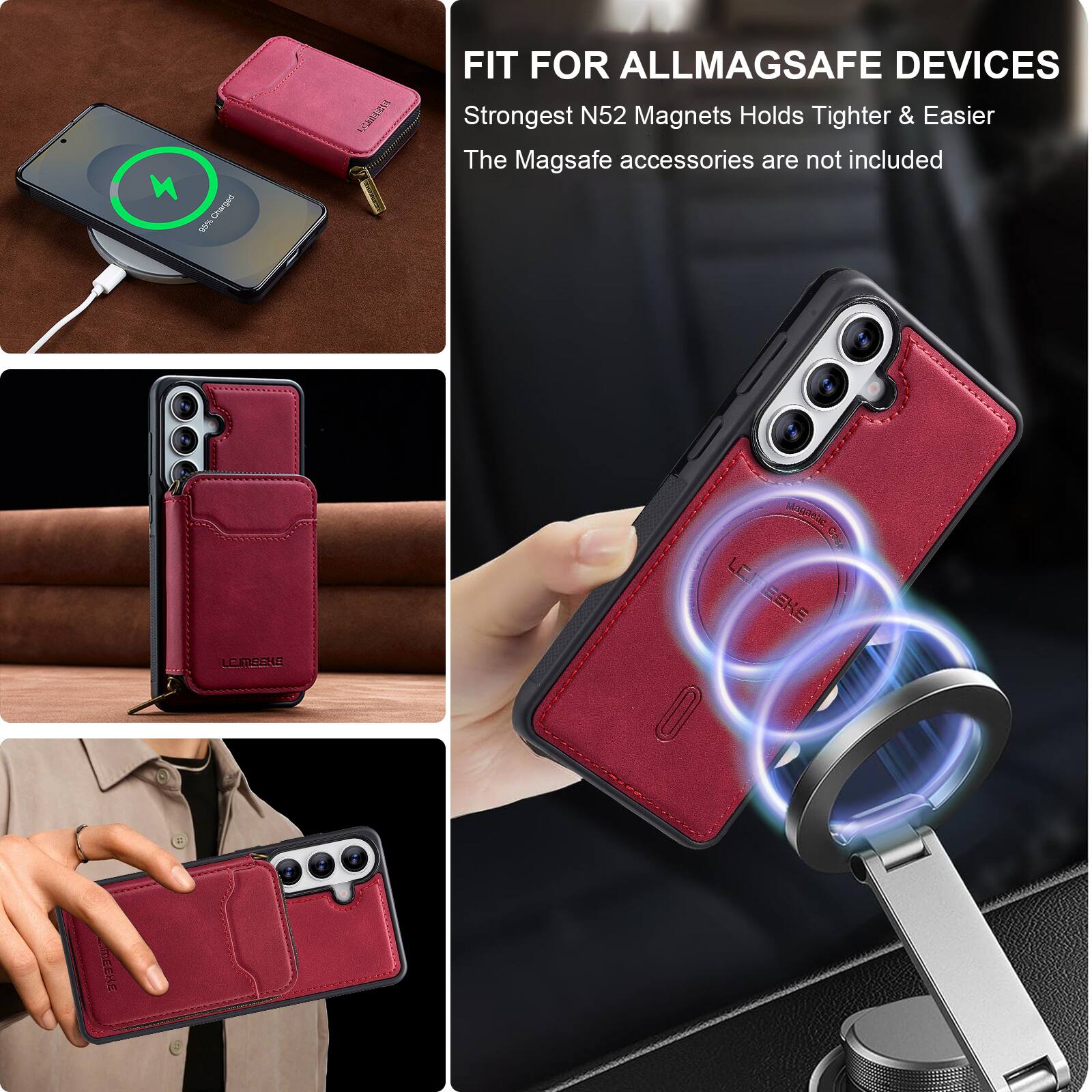 FIT FOR ALLMAGSAFE DEVICES  
Strongest N52 Magnets Holds Tighter & Easier  
The MagSafe accessories are not included