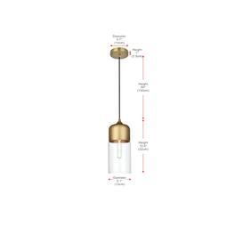 Living District - Ashwell 5 Inch Pendant Clear Shade in Satin Gold - Satin Gold And Clear