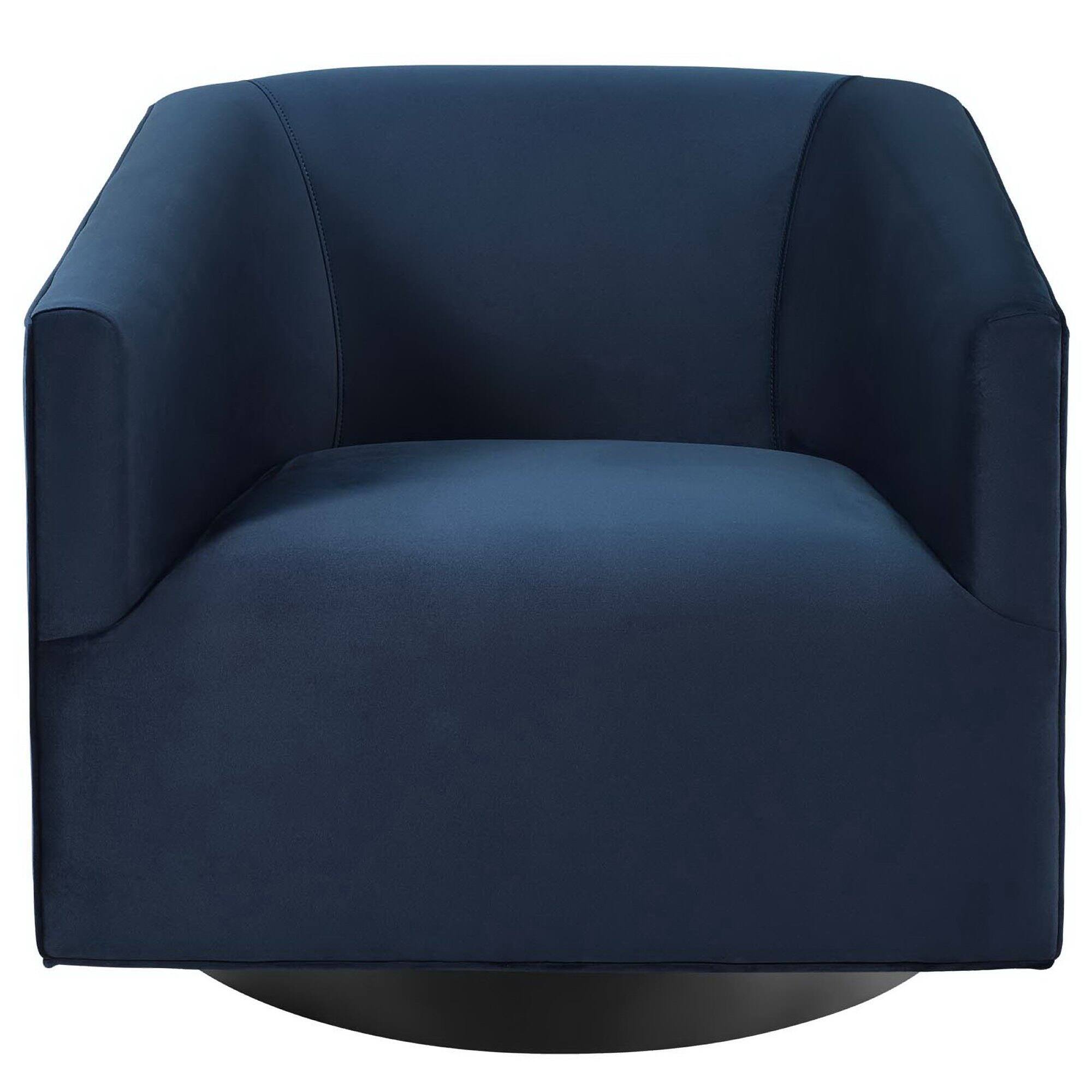 Alt View 1. Modway - Twist Accent Lounge Performance Velvet Swivel Chair by Modway - Midnight Blue.