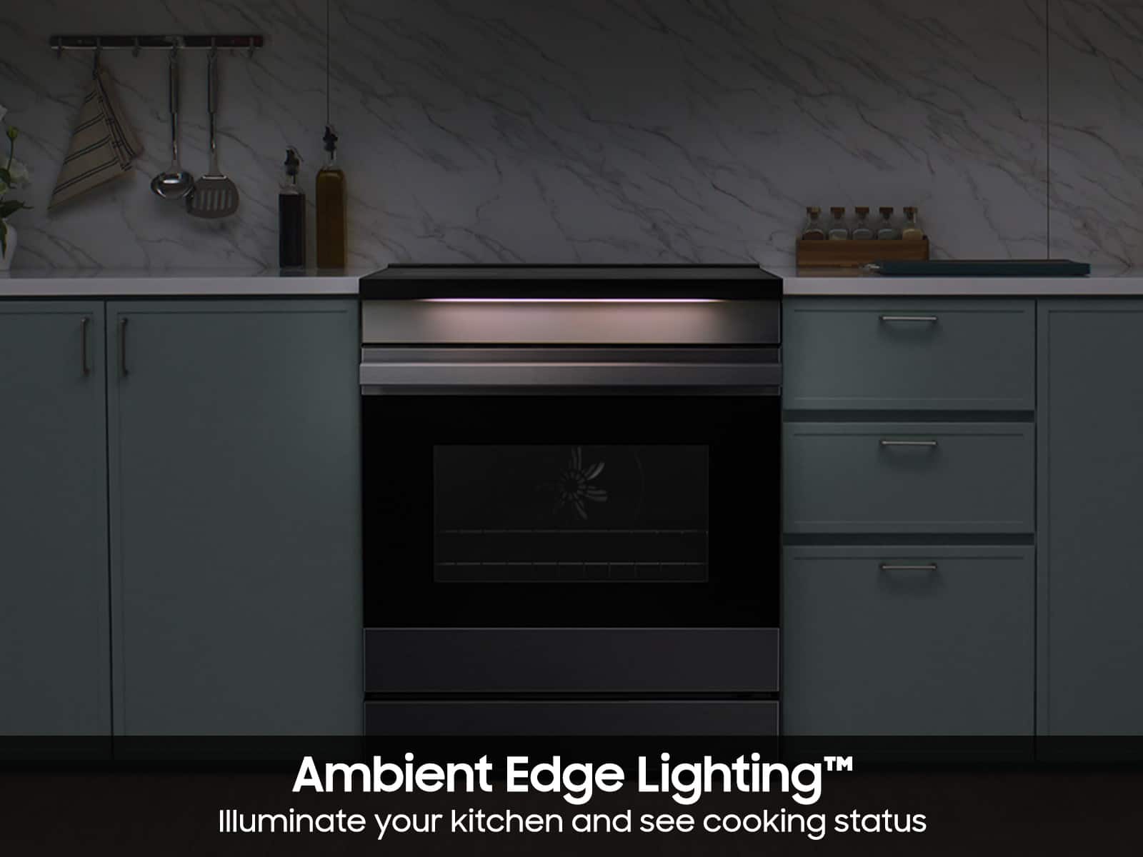 Ambient Edge Lighting: Illuminate your kitchen and see cooking status.