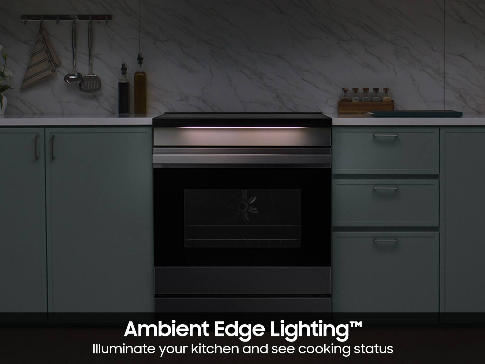 Ambient Edge Lighting: Illuminate your kitchen and see cooking status.