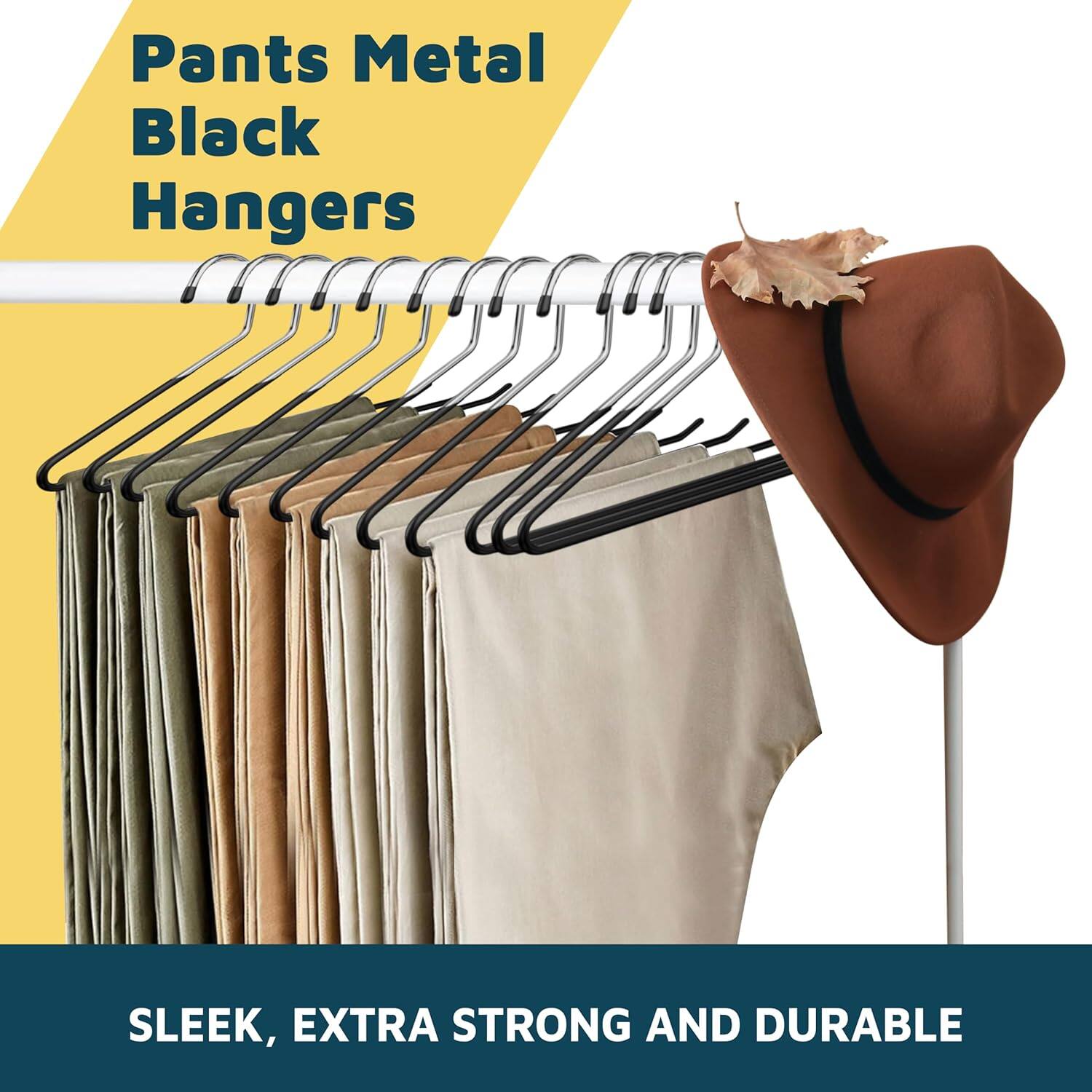 Pants Metal Black Hangers
SLEEK, EXTRA STRONG AND DURABLE
