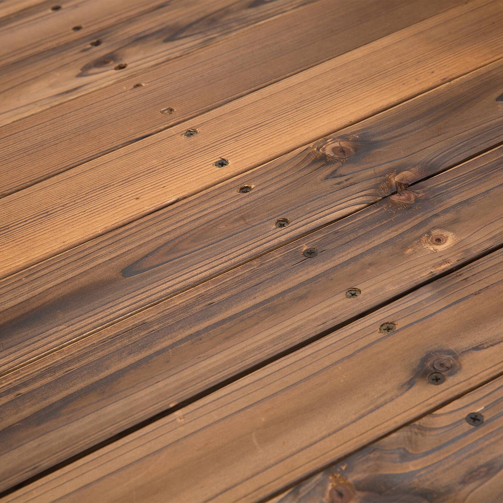 Alt View 8. Outsunny - 5 ft Wooden Garden Bridge Arc Footbridge with Metal Chain Railings & Solid Fir Construction - Carbonized.