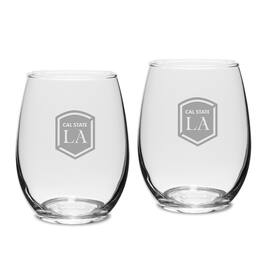 Jardine - Cal State L.A. Golden Eagles 15oz. 2-Piece Stemless Wine Glass Set - Multicolor