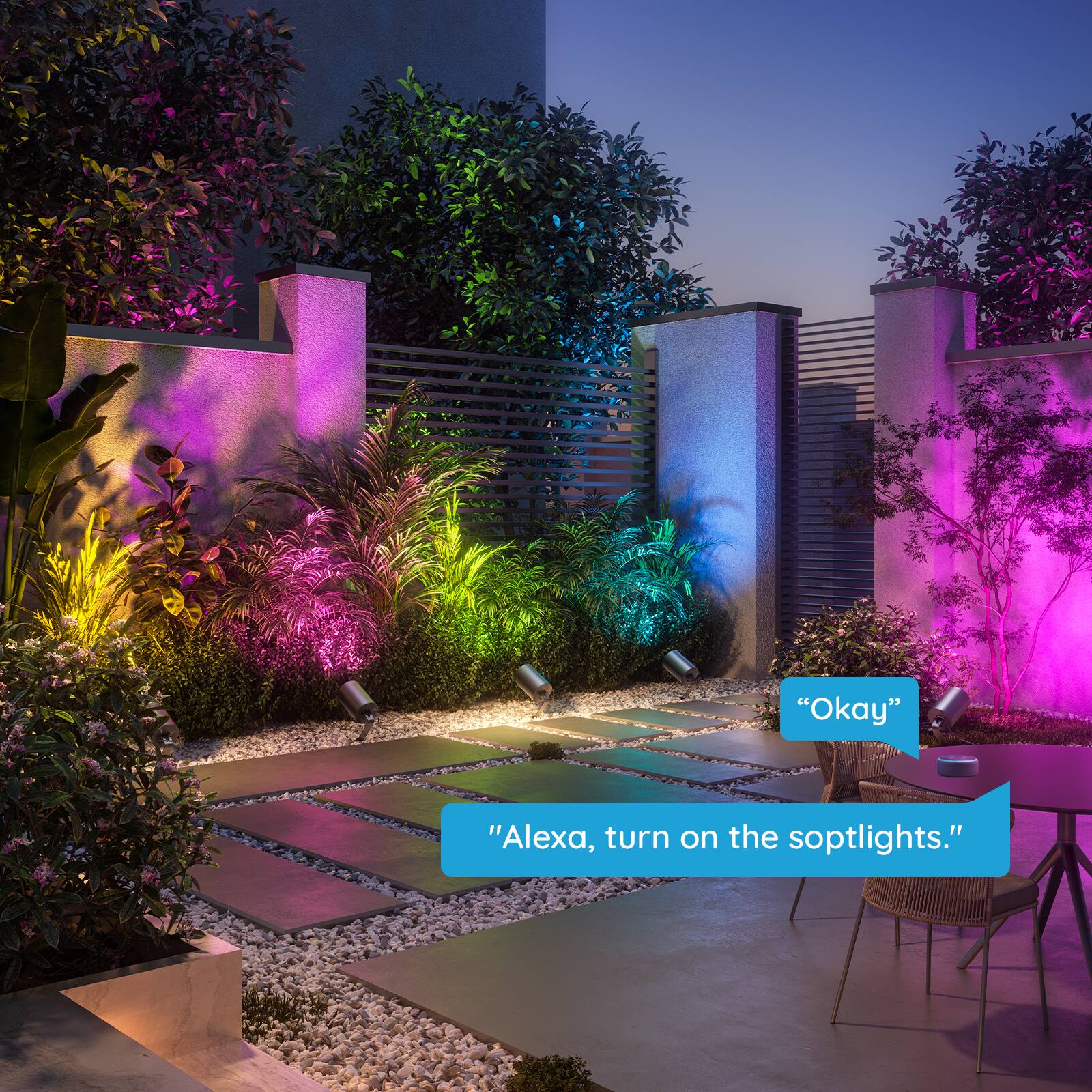 Okay, Alexa, turn on the spotlights.