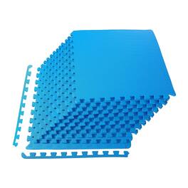 BalanceFrom Fitness - 48 Sq Ft Interlocking EVA Foam Exercise Mat Tiles - Blue