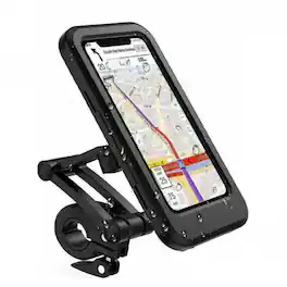 Stock Preferred - Motorcycle Bike Handlebar Phone Mount Holder with Waterproof Case - Black