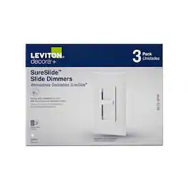 Leviton - Decora SureSlide 600 W Slide Dimmer Switch 3 pk - White