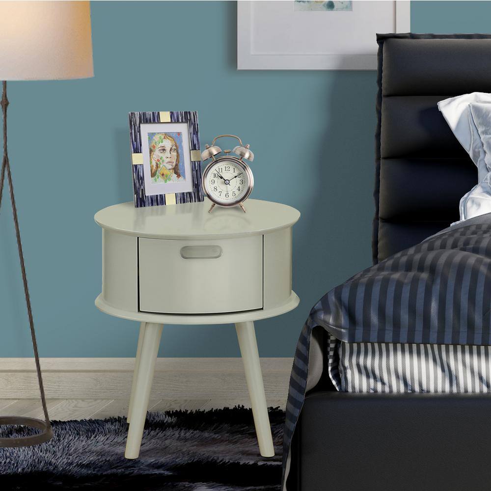 Back. East West Furniture - Night Stand Urban Gray - Brown.