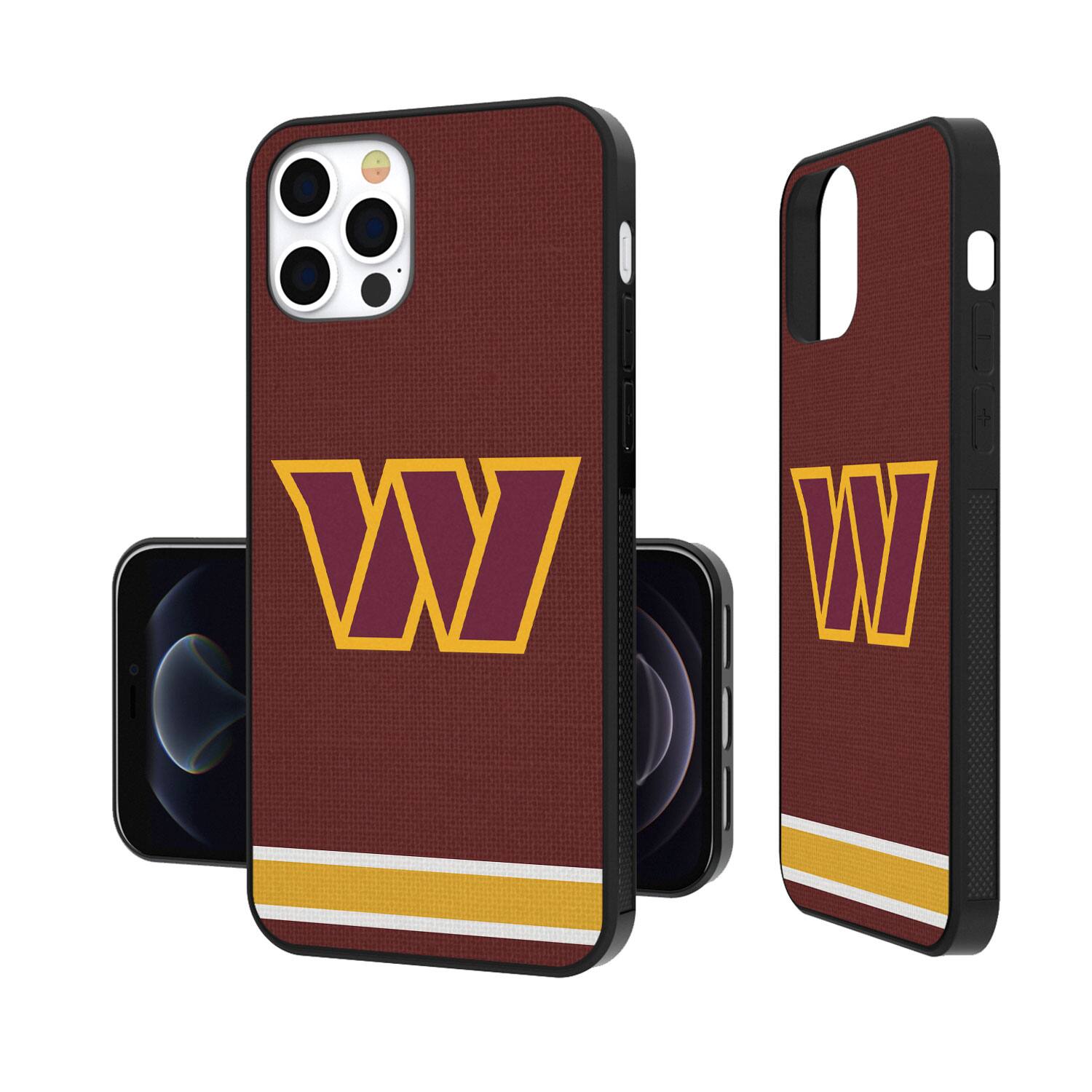 Alt View 2. Keyscaper - Washington Commanders iPhone Stripe Design Bump Case - 14 Pro Max - Multicolor.