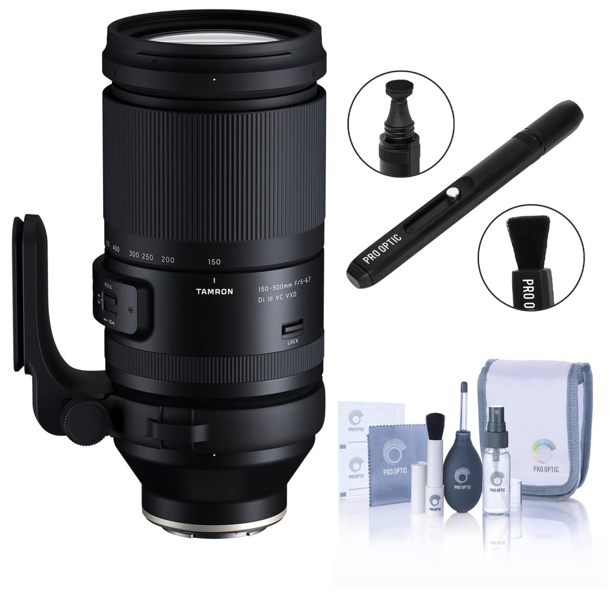 Bundle - Tamron - 150-500mm f/5-6.7 Di III VC VXD Lens for Sony E, with Cleaning Kit and Lens Cleaner