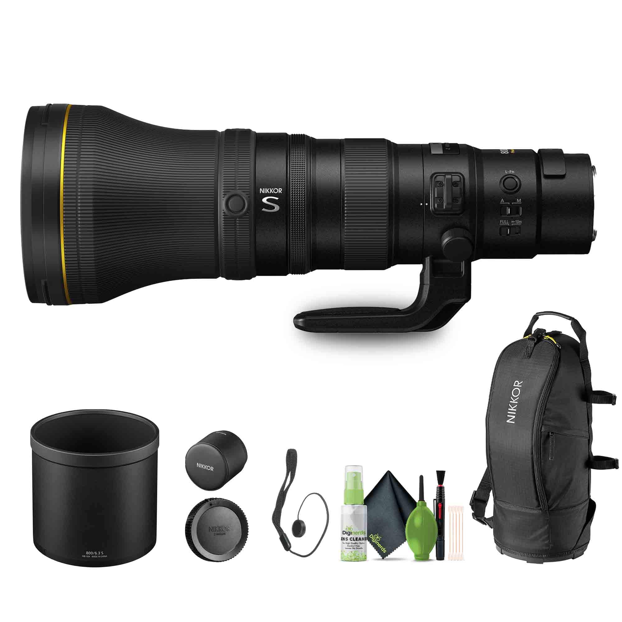 NIKKOR Z 800mm f/6.3 VR S Super-Telephoto Lens for Nikon Z-Series Mirrorless - Bundle - Black