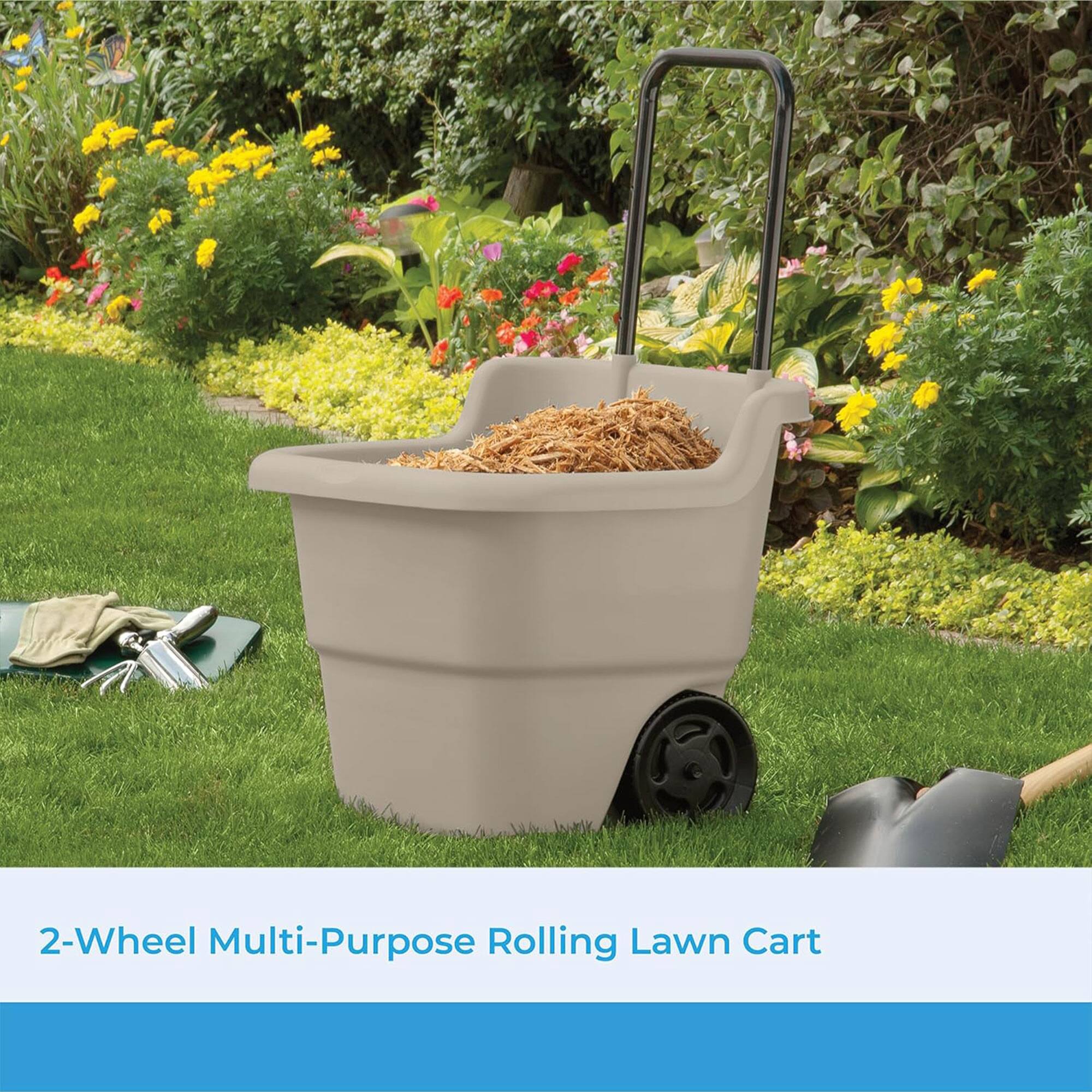 2-Wheel Multi-Purpose Rolling Lawn Cart
