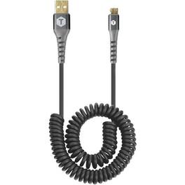 Mizco International Inc - Heavy Duty Coiled 10' 2 Amp USB Cable: Micro USB