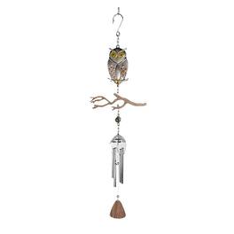 FC Design - 21" Long Owl Metal Silhouette Wind Chime Outdoor Patio or Garden Hanging Decoration - Multi-Color