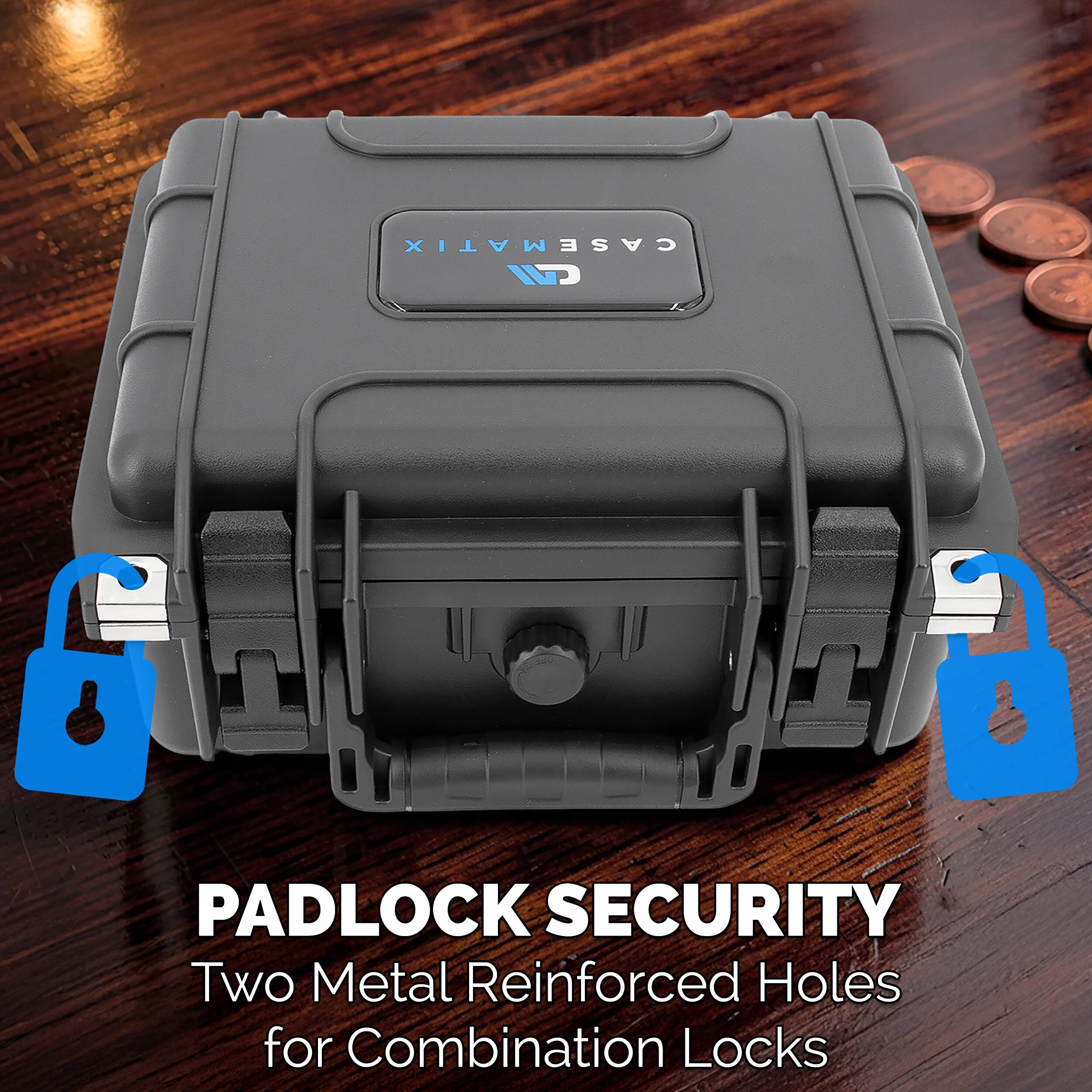 CASEMATIX 1 PADLOCK SECURITY Two Metal Reinforced Holes for Combination Locks