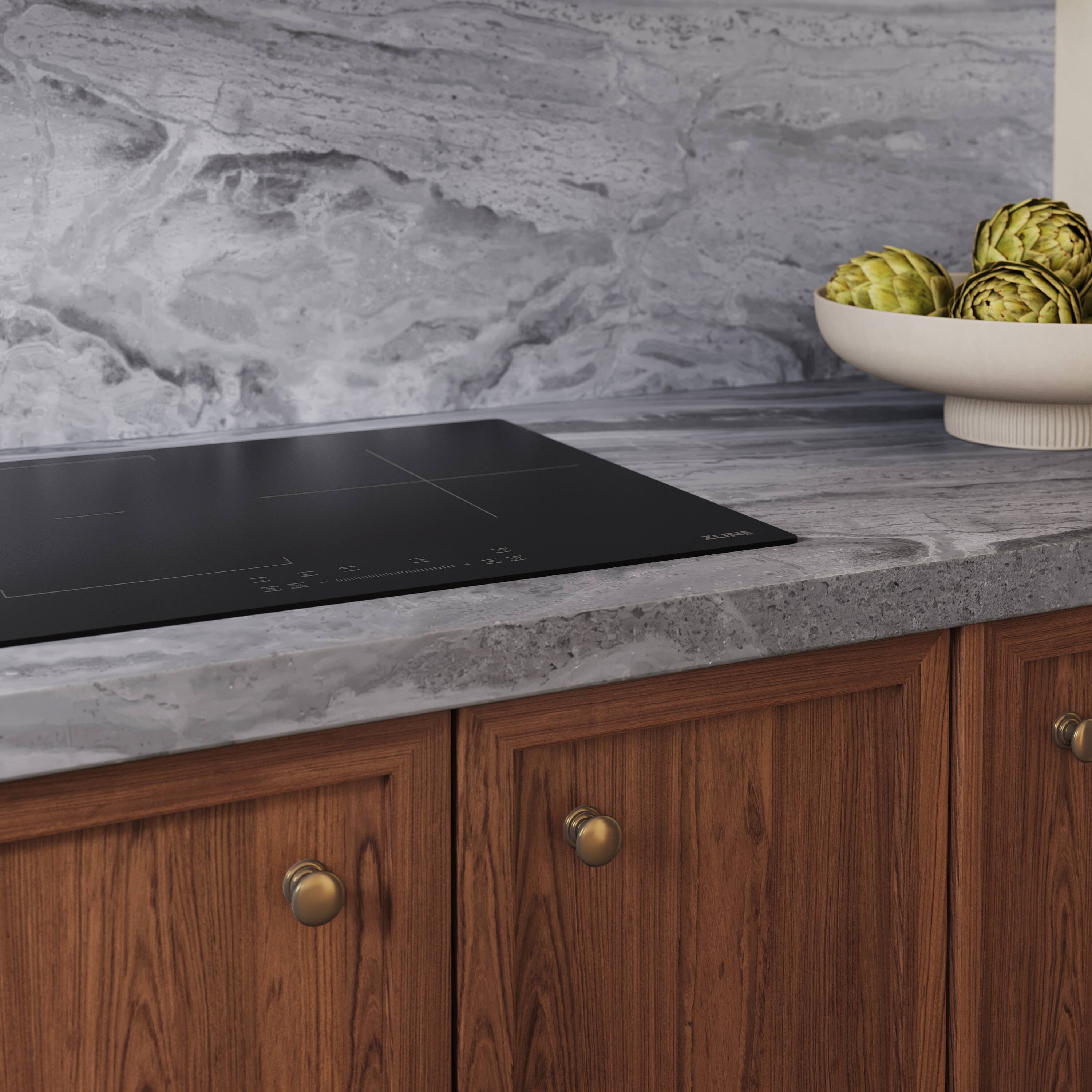 Alt View 5. ZLINE - 24 in. Built-In Induction Cooktop with Anti-Scratch Glass and 3 Elements - Black.