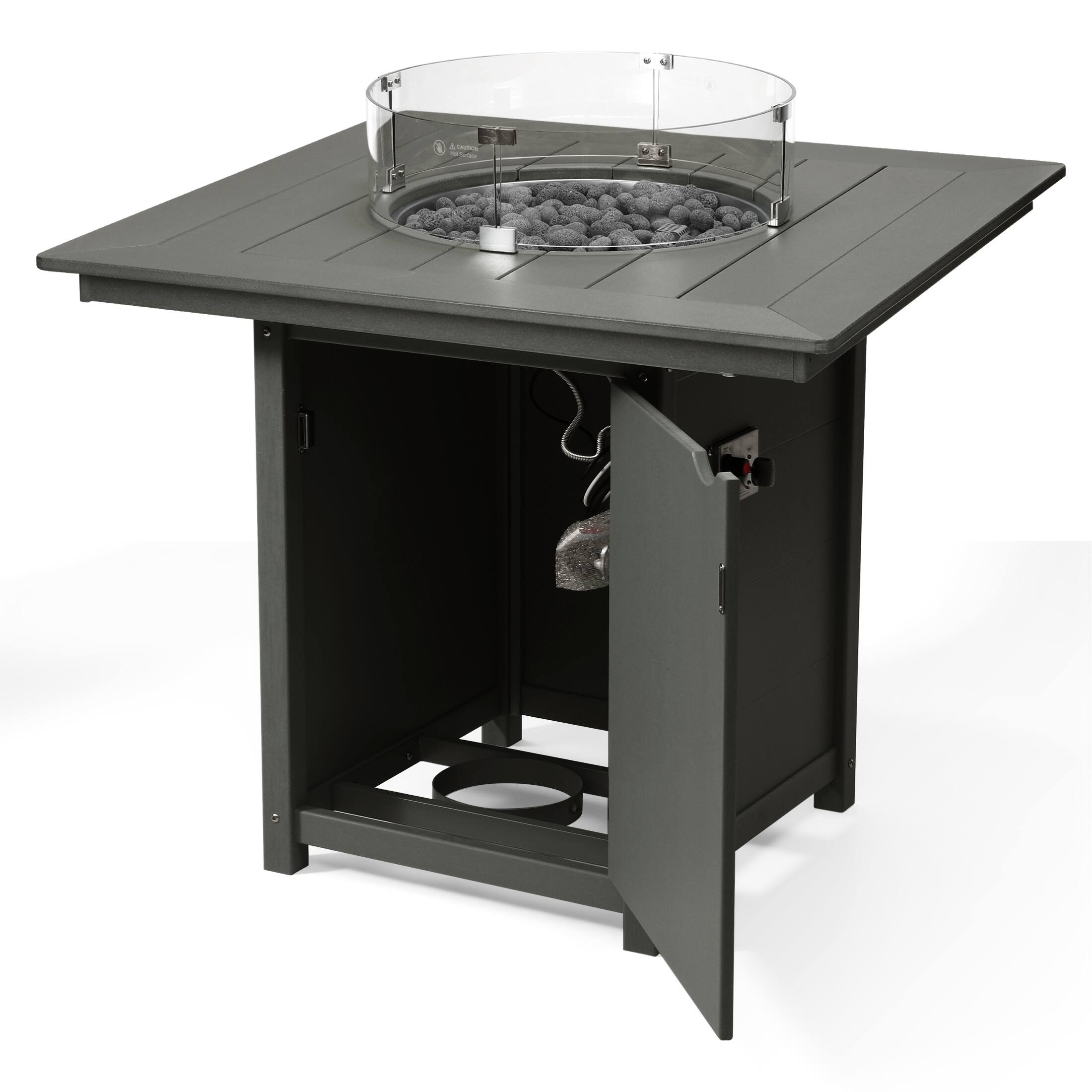 Left. WestinTrends - WestinTrends Helios 42" Modern Outdoor Patio Gas Propane Square Fire Pit Table.