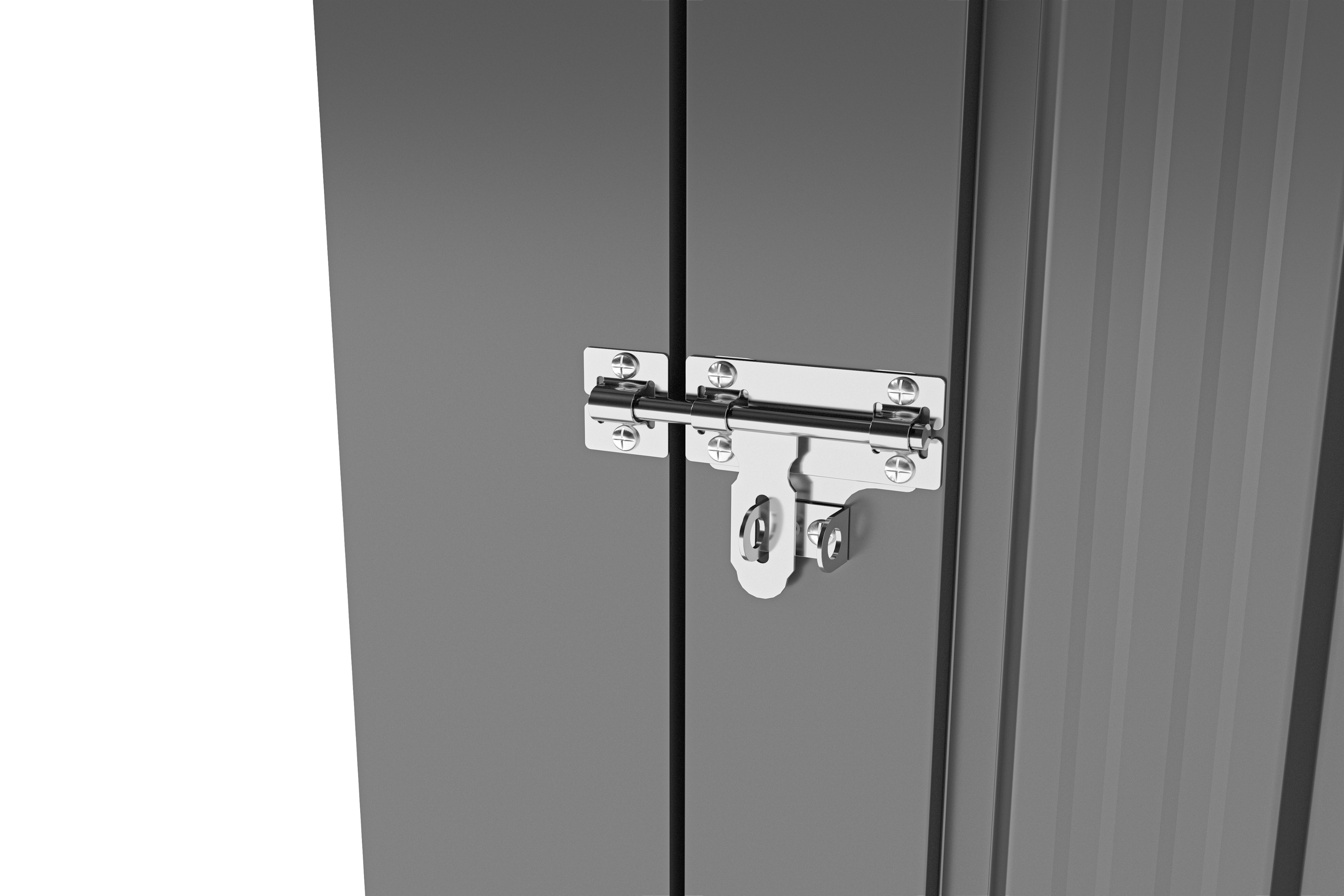 Alt View 7. Mondawe - 2.5x1.5 FT Small Metal Galvanized Iron Garden Shed with a solid lock system - Black.