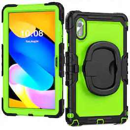 Dteck - Tablet Case for Lenovo Idea Tab 11" 2025 / Tab K11 Gen 2, Shockproof Cover with Rotate Stand & Pen Holder - Black+Green