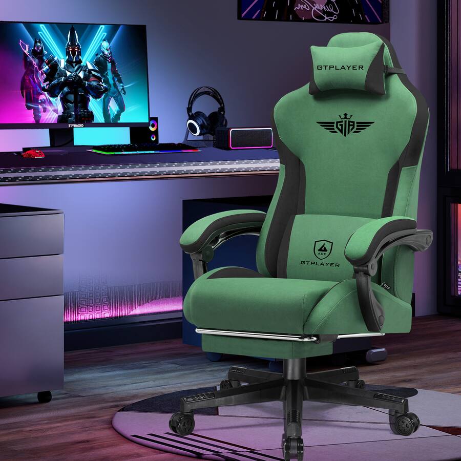 GTPlayer Ergonomic Gaming Chair Fabric Computer Office Chair Big and ...