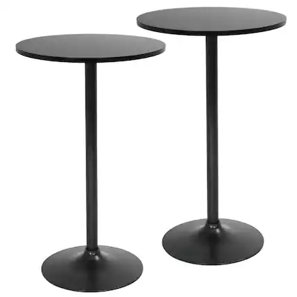 Front. JETRANSPORT - Bistro Pub Table 40 Inch Height Cocktail Round Bar For Home And Kitchen Dining SIZE AND STYLE :bar table is a - Black 2.
