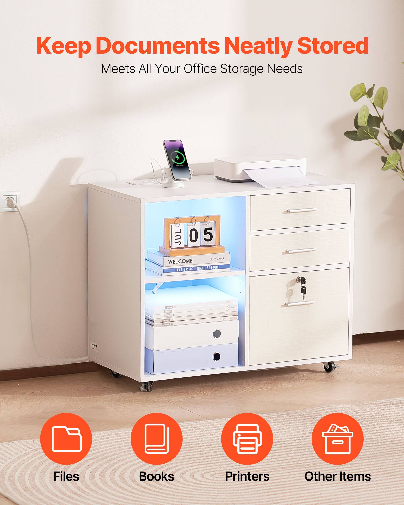 Keep Documents Neatly Stored  
Meets All Your Office Storage Needs  

Files  
Books  
Printers  
Other Items