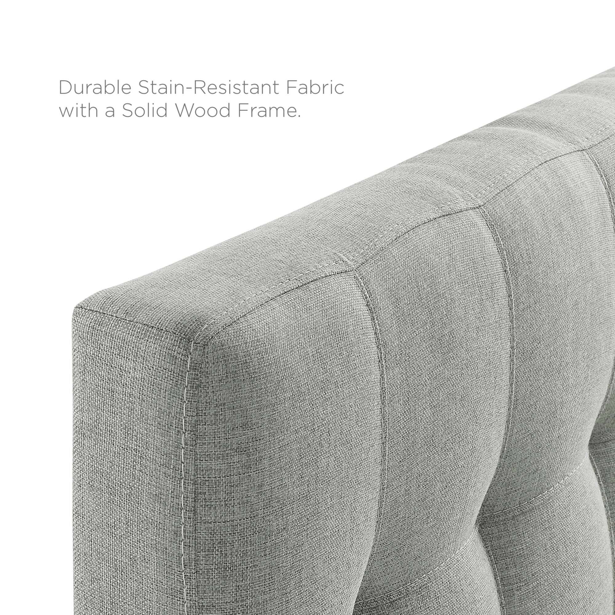 Durable Stain-Resistant Fabric with a Solid Wood Frame.