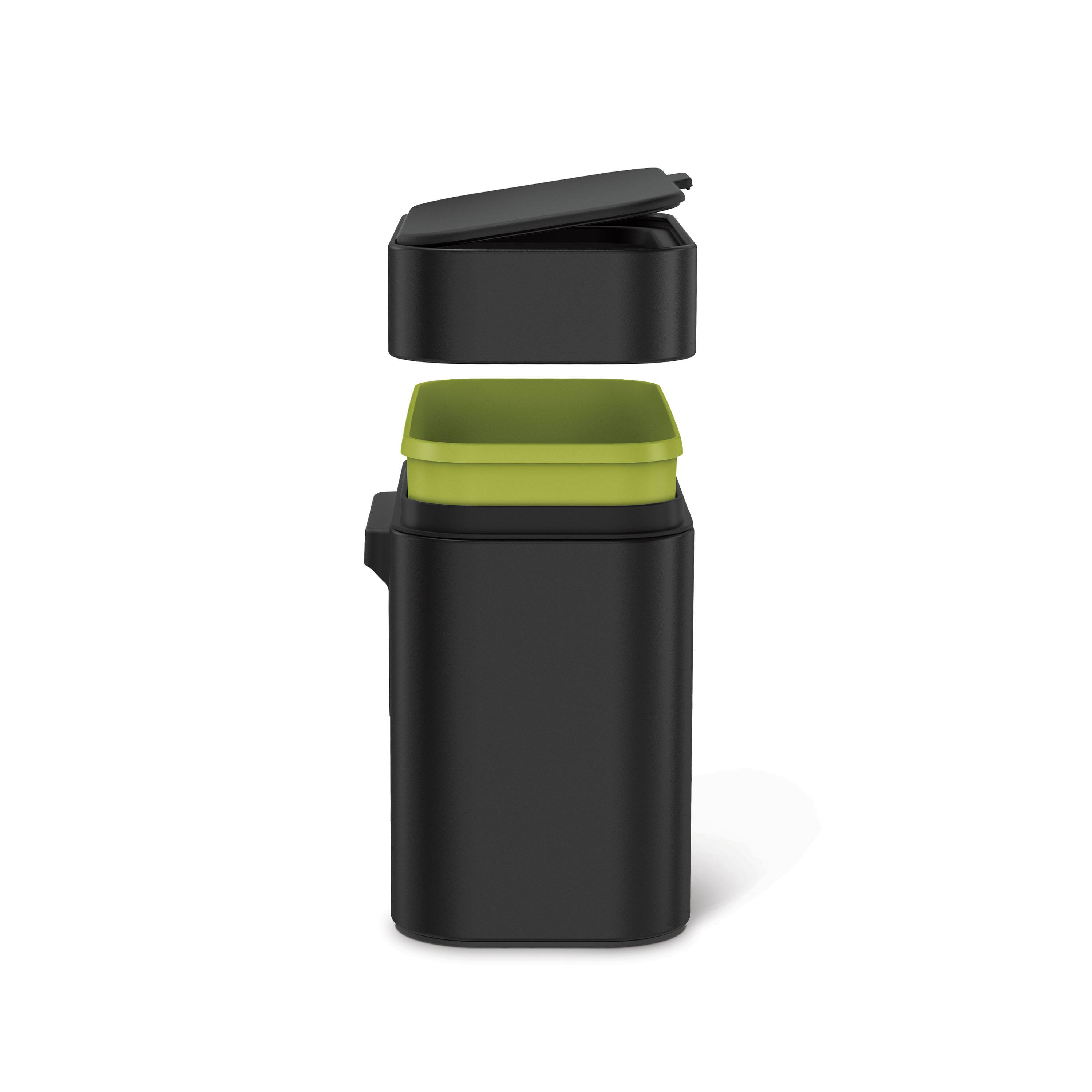 Alt View 3. simplehuman - 4L compost caddy, matte black steel - Matte Black.