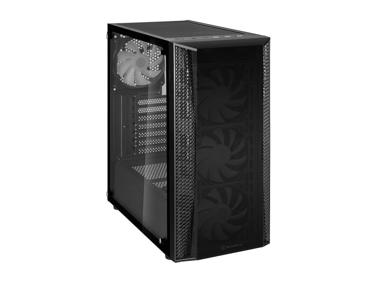 Alt View 9. SilverStone - silverstone fara b1 pro, argb lighting, tempered glass, mid tower atx chassis, sst-fab1b-pro - Silver.