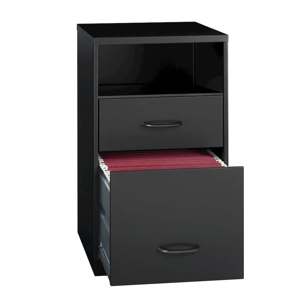 Alt View 2. Space Solutions - Space Solutions 18" Deep 2 Drawer Organizer Filing Cabinet, Shelf, Black - Black.