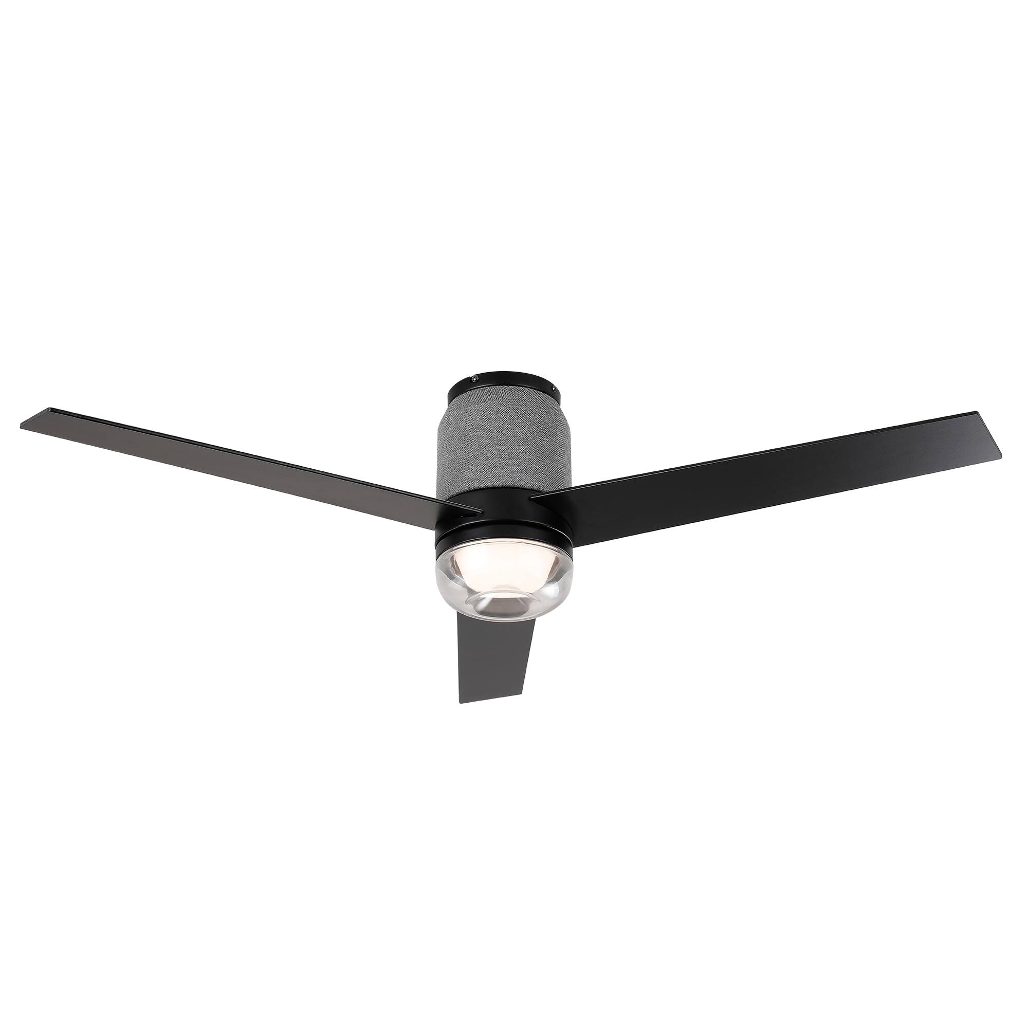 Alt View 10. Parrot Uncle - 52" Modern RGB LED Low Profile Smart Ceiling Fan with Light and Remote and App Control - Matte Black.