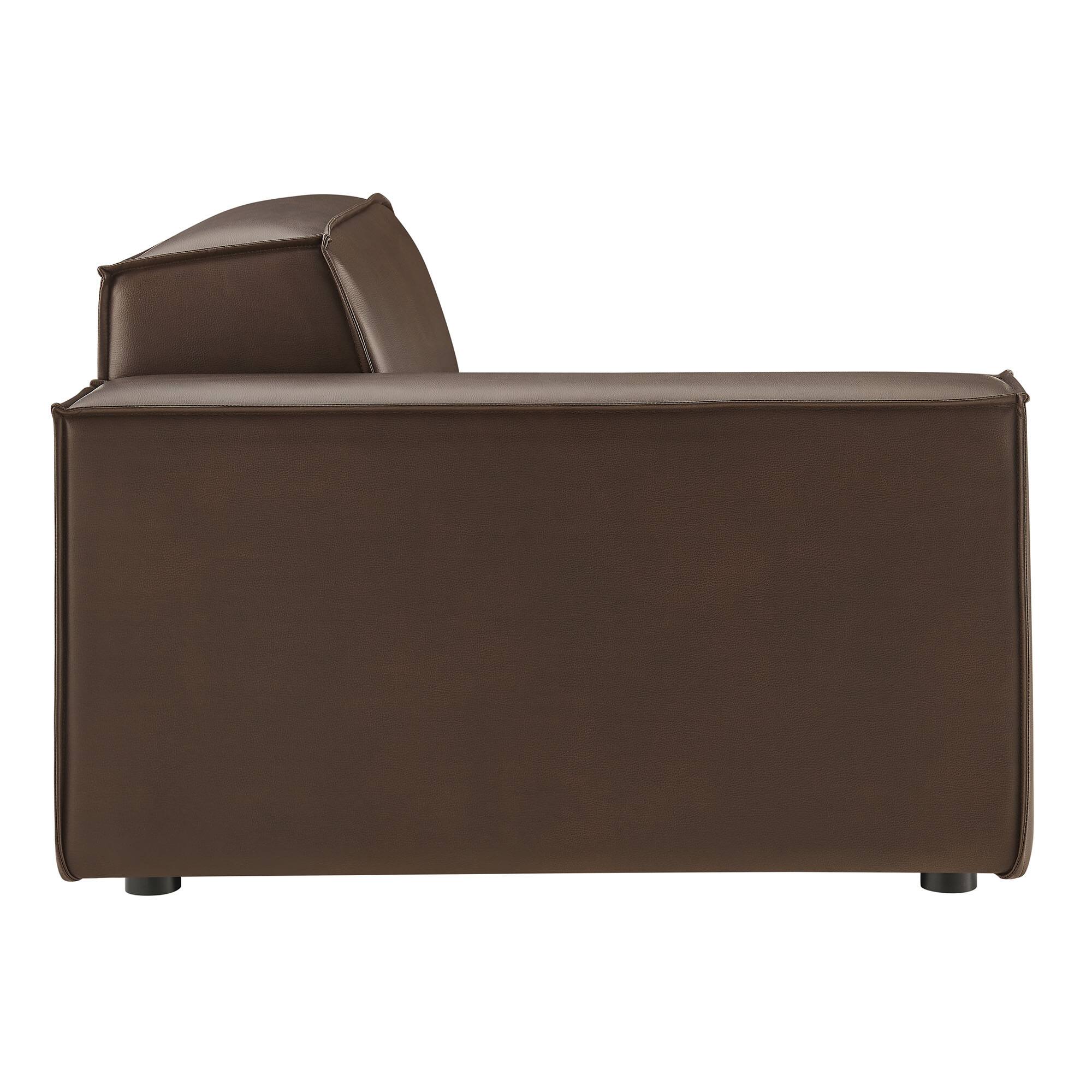 Back. Modway - Restore Vegan Leather Left-Facing Modular Lounge Chair by Modway - Espresso.