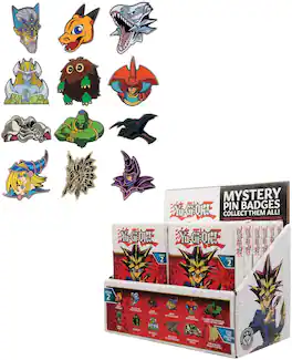 PopMarket - Yu-Gi-Oh! - 12ct Blind Pin Badges PDQ Display - COLLECTIBLES - Multicolor