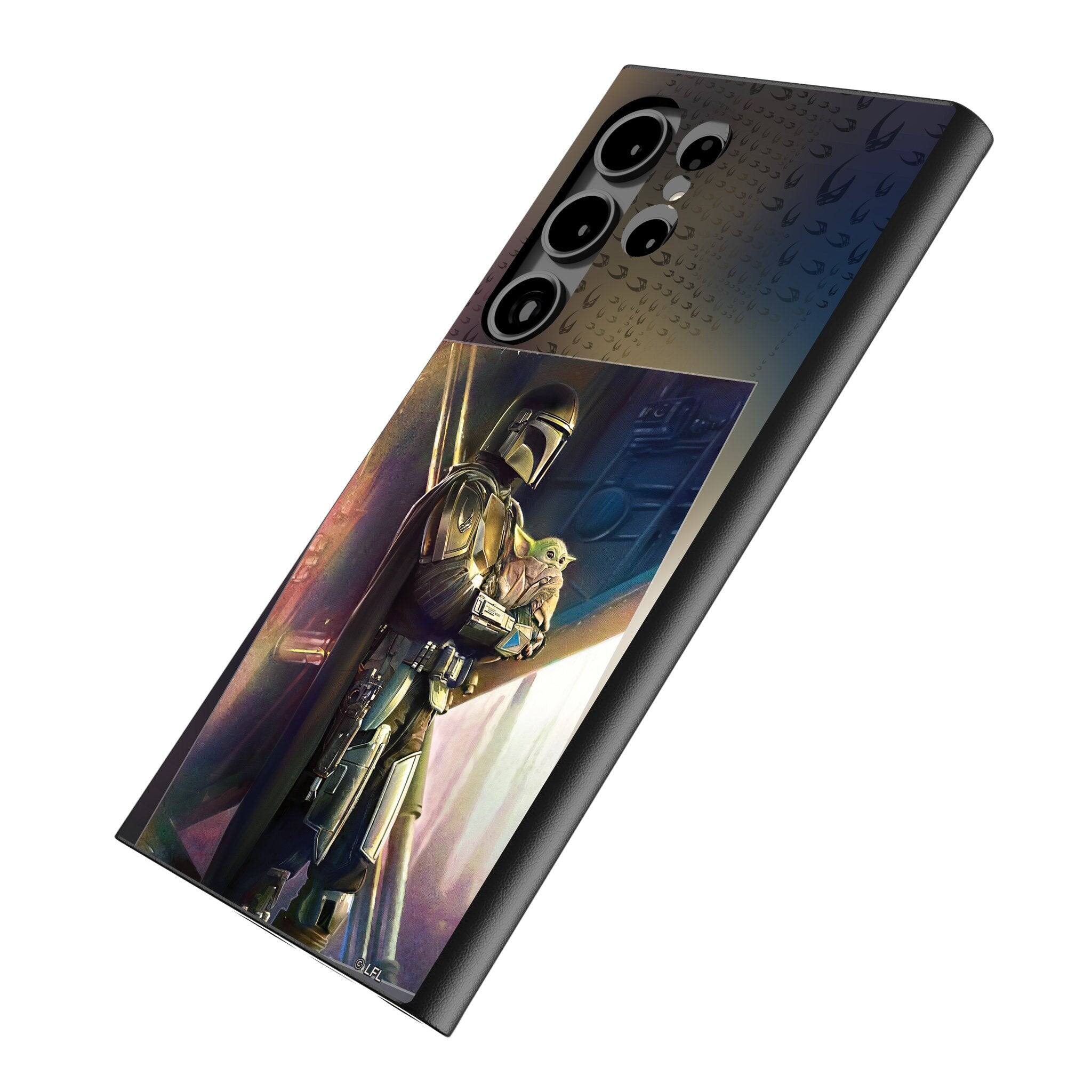 Angle. Keyscaper - Star Wars: The Mandalorian Portrait MagSafe Compatible Phone Case - Samsung Galaxy S25 Ultra - Din Djarin.