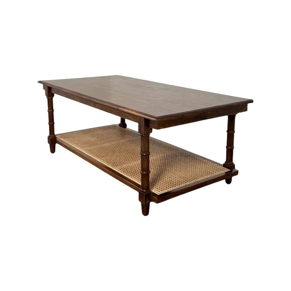 Carolina Chair & Table - Chesterfield Wood & Cane Coffee Table - Natural - Red