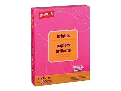 STAPLES  
brights  
papiers brillants  

24 x 9 in  
500 sheets