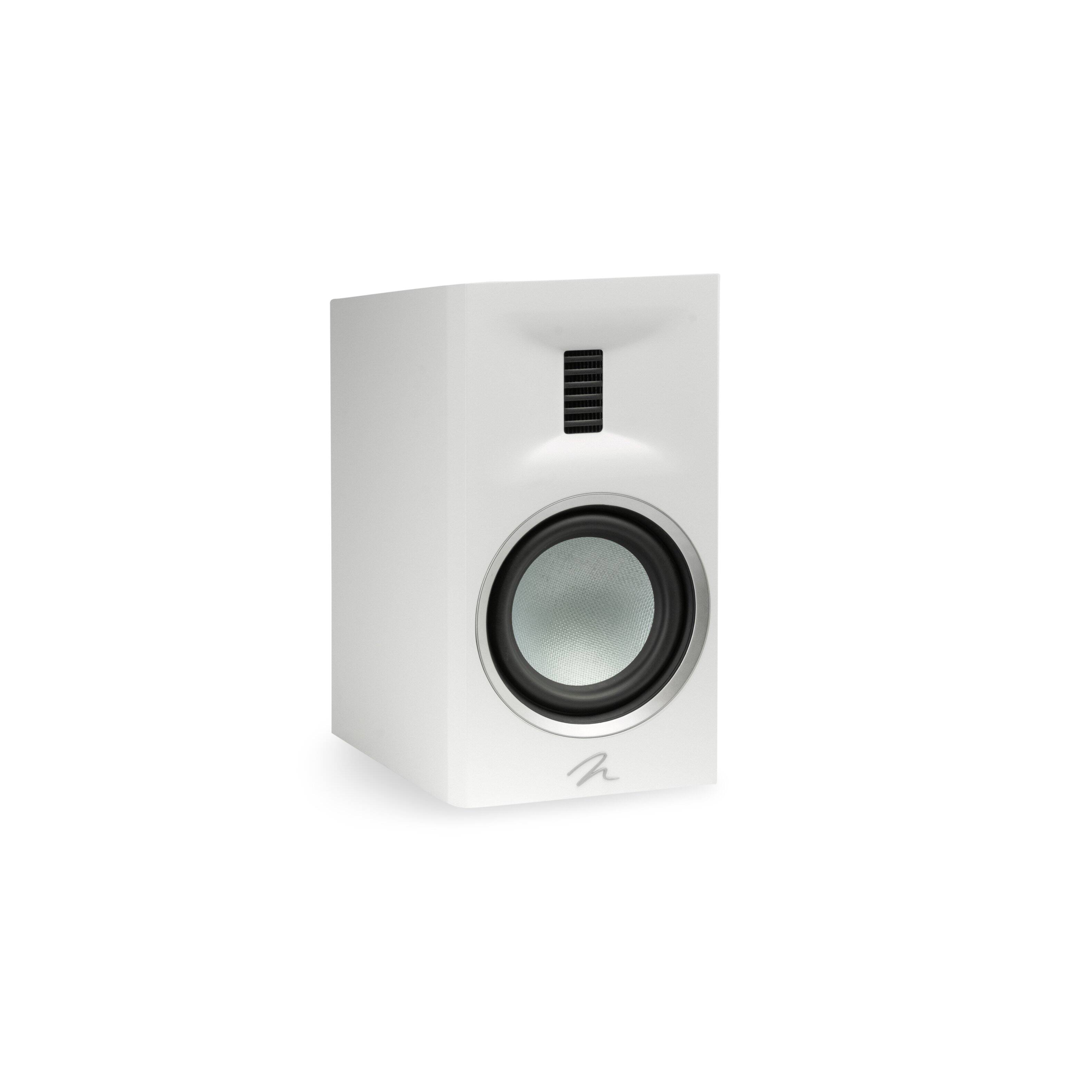 Angle. MartinLogan - Motion XT B100 2-Way Bookshelf Speaker with 6.5” Midbass Driver (Each) - Satin White.