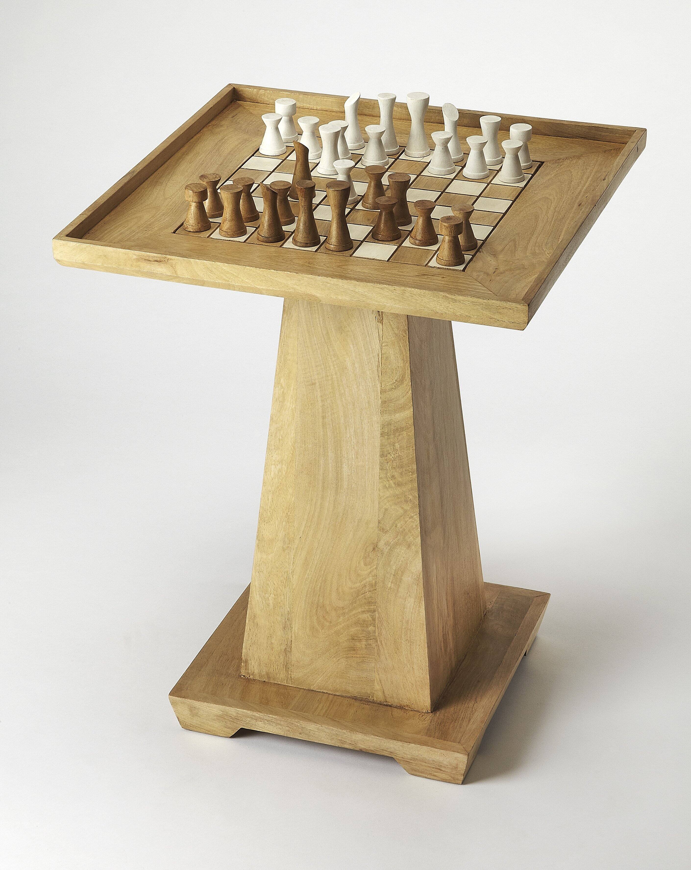Butler Specialty Levon 21.5 in. W Square Wood Pedestal Game Table Light ...