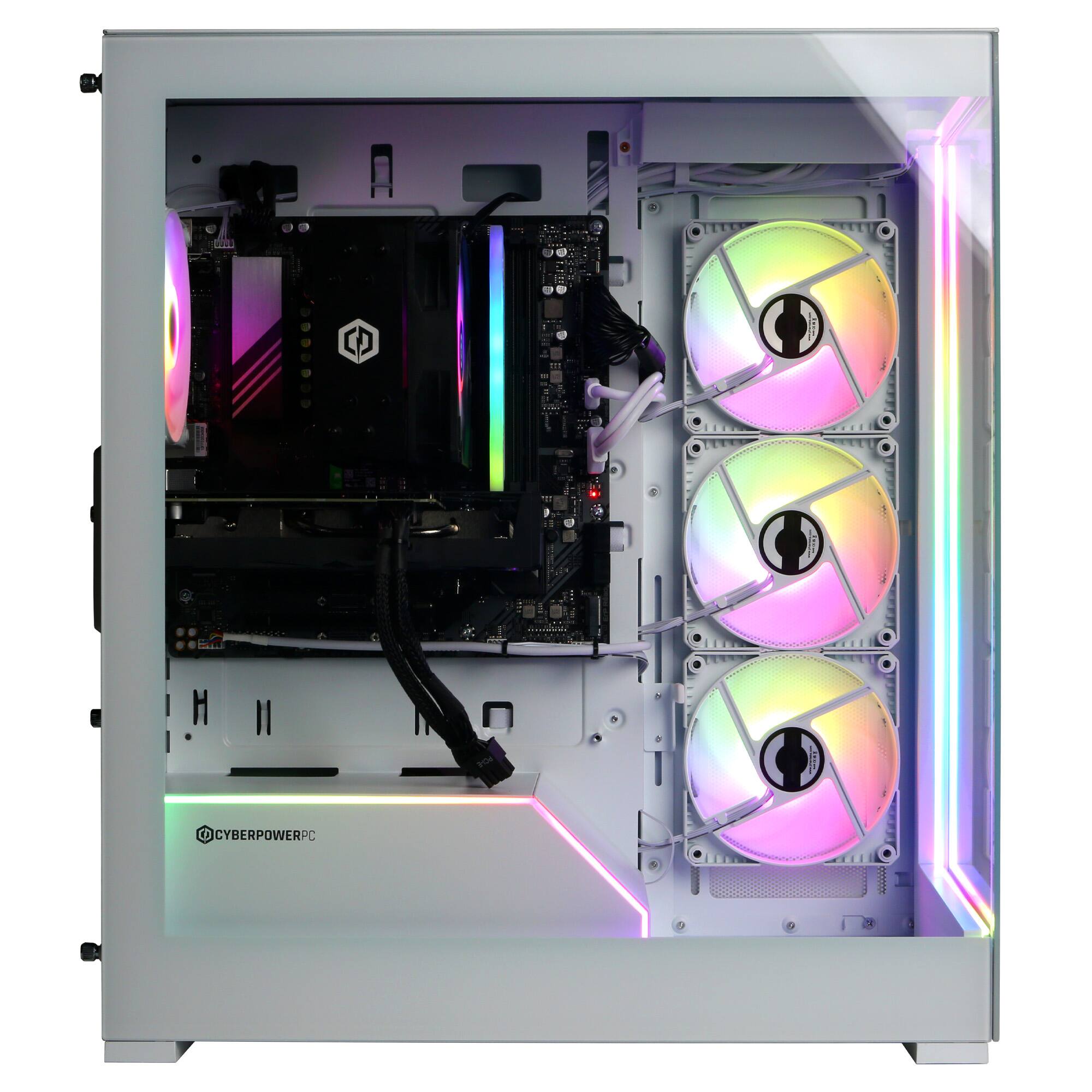 Alt View 15. CyberPowerPC - Gaming Desktop - Intel Core Ultra 225F - NVIDIA GeForce RTX 5060 8GB - 16GB DDR5 - 2TB PCIe 4.0 SSD - White.