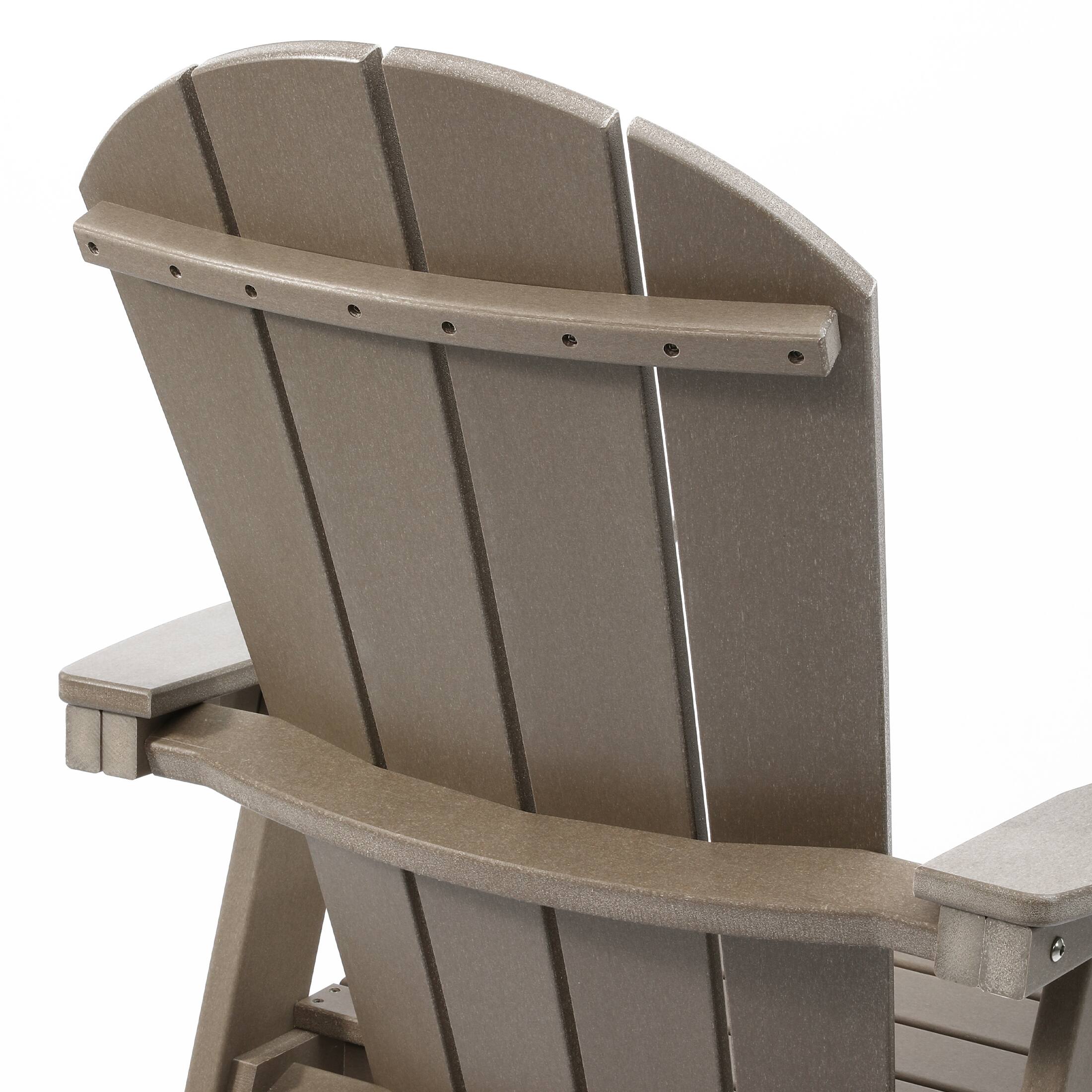 Alt View 4. WestinTrends - WestinTrends Malibu Outdoor HDPE Swivel Adirondack Patio Dining Chair With Cup Holder - Weathered Wood.