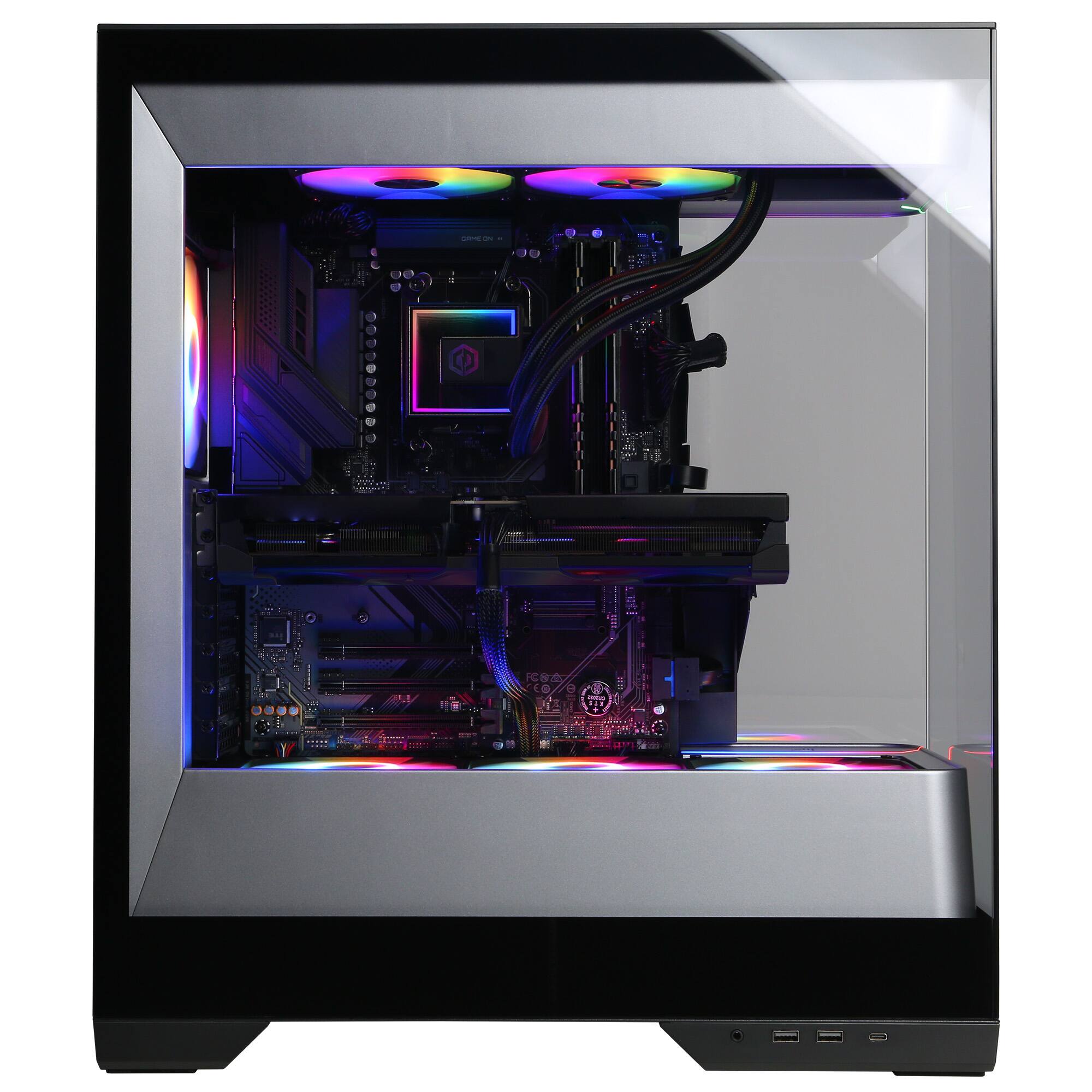 Alt View 5. CyberPowerPC - Gaming Desktop - AMD Ryzen 7 7800X3D - NVIDIA GeForce RTX 5070 Ti 16GB - 32GB DDR5 - 2TB PCIe 4.0 SSD - Black.