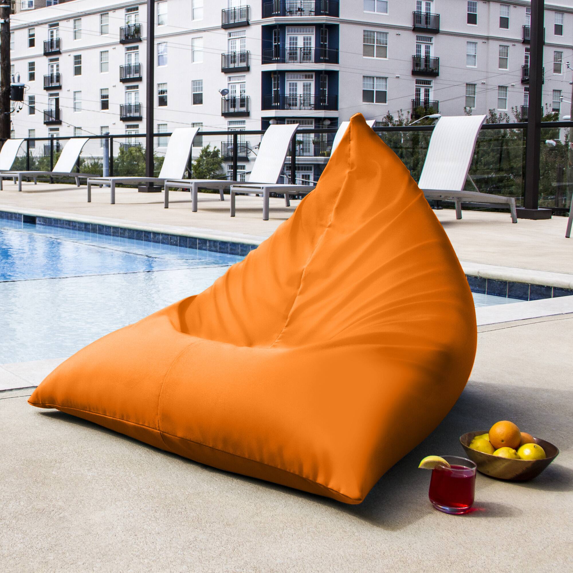 Alt View 1. Jaxx - Jaxx Twist Outdoor Bean Bag Chair, Tangerine - Sunbrella Tangerine.