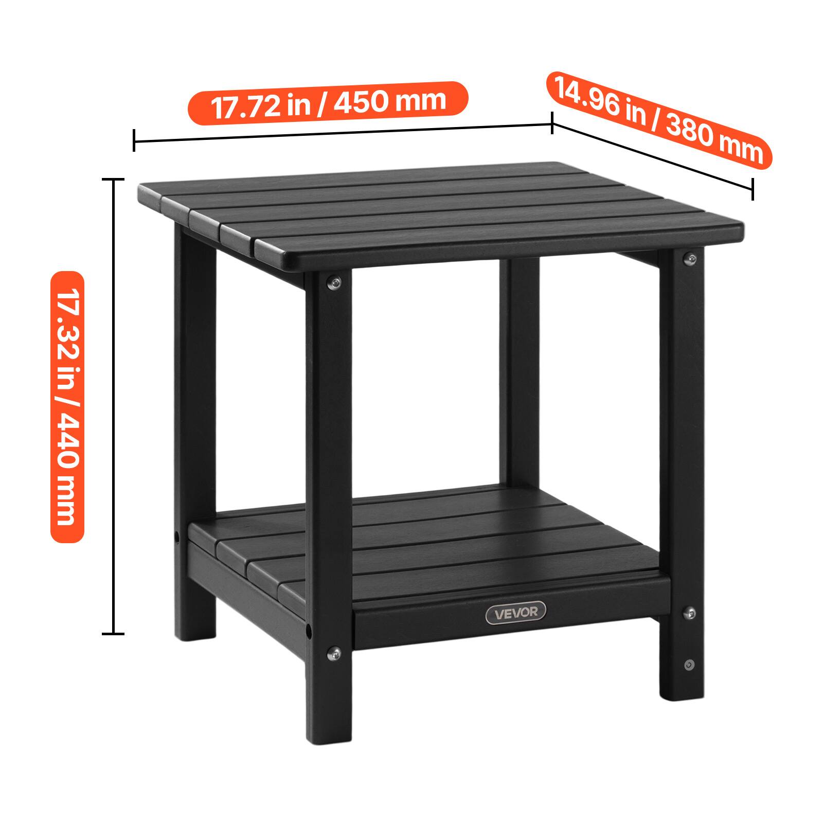 17.72 in / 450 mm  
14.96 in / 380 mm  
17.32 in / 440 mm  

VEVOR