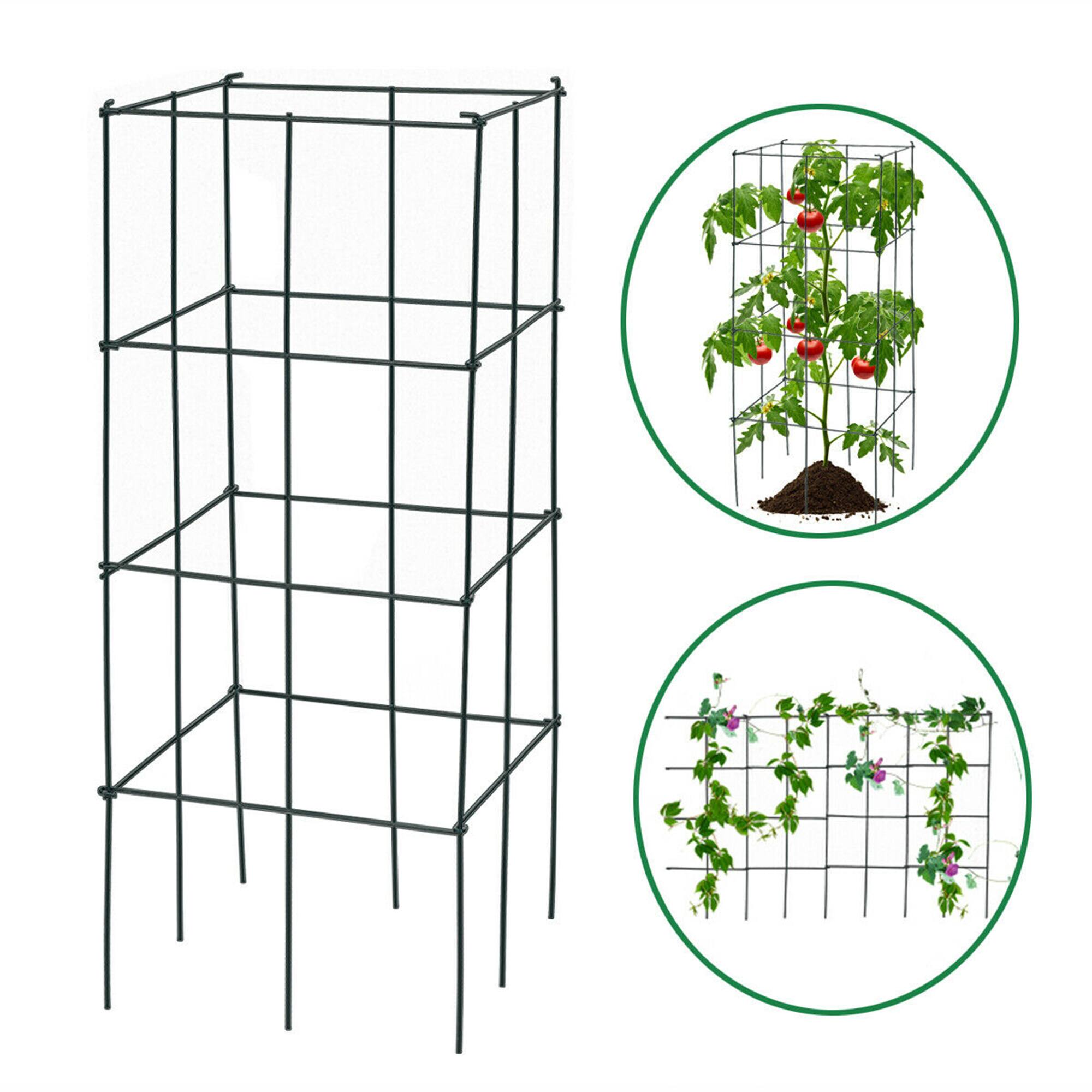 Alt View 7. Gymax - Gymax 4 Pack Tomato Cages Garden Cages Stakes Plant Trellis 16'' x 16'' x 39'' - Dark Green.