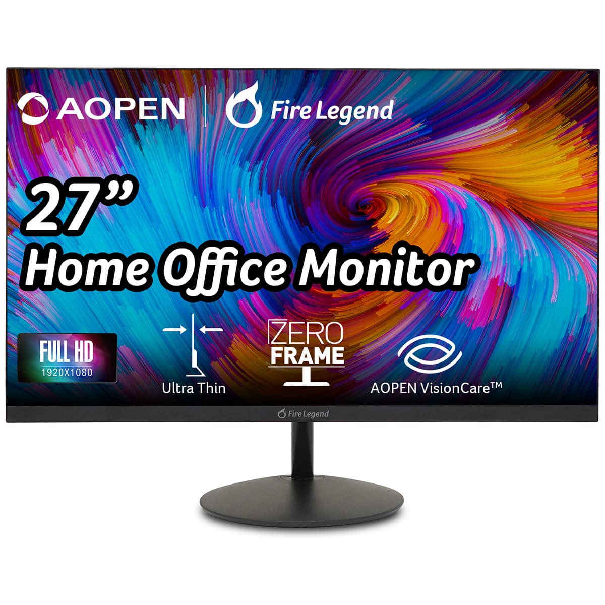 AOPEN Fire Legend 27" Home Office Monitor ZERO FULL HD FRAME 1920X1080 Ultra Thin AOPEN VisionCareTM TM a Fire Legend
