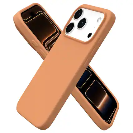 Front. Ornarto - ORNARTO Designed for iPhone 17 Pro Case 6.3", Liquid Silicone Soft Gel Shockproof Protective Case-Orange - Orange.